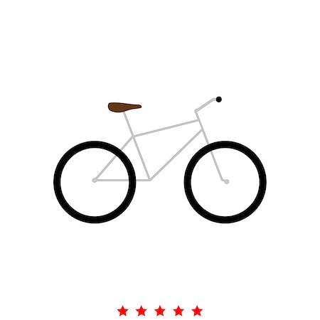 Bicycle  it is icon . Flat style . Stock Photo - Budget Royalty-Free & Subscription, Code: 400-09109829