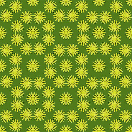 Flower seamless pattern bright green colors. Vector illustration Stock Photo - Budget Royalty-Free & Subscription, Code: 400-09109935