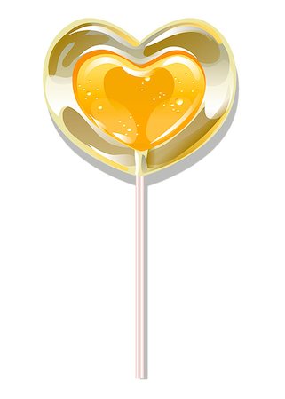 simsearch:400-07955839,k - Romantic lollipop in the shape of a heart. Sweetness for Valentines day. Vector illustration Stockbilder - Microstock & Abonnement, Bildnummer: 400-09109949