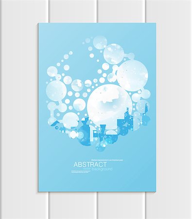 Stock vector brochure A5 or A4 format design Christmas template, abstract circles, winter landscape New Year 2018 with urban city silhouette glow full moon night background for printed material Stock Photo - Budget Royalty-Free & Subscription, Code: 400-09109959