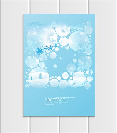 Stock vector brochure A5 or A4 format design Christmas template, abstract circles, winter landscape New Year 2018 Santa Claus in sleigh with deer glow full moon night background for printed material Stock Photo - Budget Royalty-Free & Subscription, Code: 400-09109964