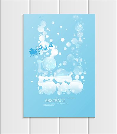 Stock vector brochure A5 or A4 format design Christmas template, abstract circles, winter landscape New Year 2018 Santa Claus in sleigh with deer glow full moon night background for printed material Foto de stock - Super Valor sin royalties y Suscripción, Código: 400-09109967