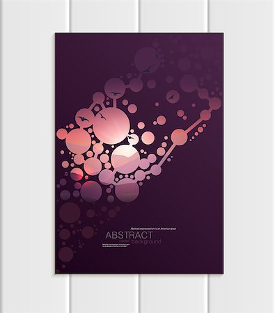 Stock vector A5 or A4 format brochure design business template with abstract circles and mountain landscape at sunset, dawn backgrounds for printed material, corporate style element, card, cover, wallpaper Foto de stock - Super Valor sin royalties y Suscripción, Código: 400-09109969