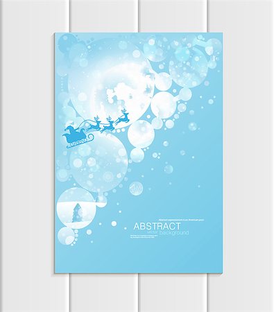 Stock vector brochure A5 or A4 format design Christmas template, abstract circles, winter landscape New Year 2018 Santa Claus in sleigh with deer glow full moon night background for printed material Stock Photo - Budget Royalty-Free & Subscription, Code: 400-09109962