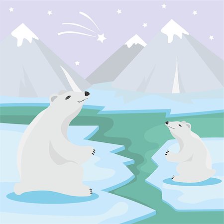 International Polar Bear Day poster. Illustration of cute Polar Bear. Polar bear greeting card. Stockbilder - Microstock & Abonnement, Bildnummer: 400-09114040