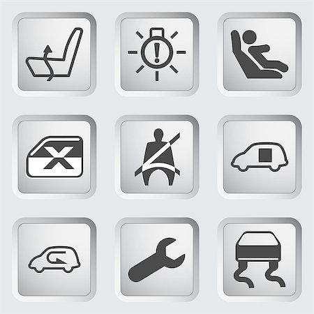 Icons for the control panel of the car 5. Vector illustration. Stock Photo - Budget Royalty-Free & Subscription, Code: 400-09114290