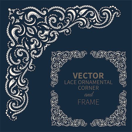 simsearch:400-08836820,k - Floral frame border. Decorative lace design element and fancy page ornament. Vector illustration Photographie de stock - Aubaine LD & Abonnement, Code: 400-09114329