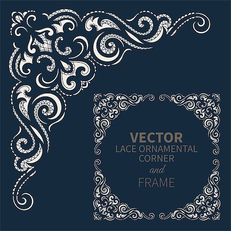 simsearch:400-08836820,k - Floral frame border. Decorative lace design element and fancy page ornament. Vector illustration Photographie de stock - Aubaine LD & Abonnement, Code: 400-09114330