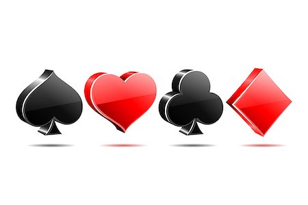 simsearch:400-05112861,k - Suit of playing cards. Vector illustration 3d symbols isolated on white background Stockbilder - Microstock & Abonnement, Bildnummer: 400-09114405