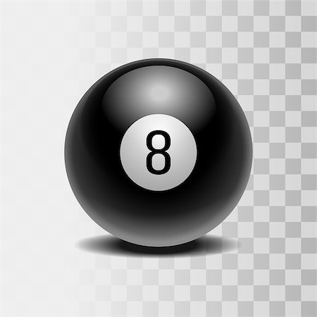 round object with reflection - The magic ball of predictions for decision-making. Realistic black Ball with number Eight isolated on a transparent background. Vector illustration EPS 10 Stock Photo - Budget Royalty-Free & Subscription, Code: 400-09114401