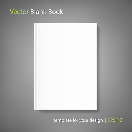 Mock up book cover on neutral grey background. Vector template for your design. Photographie de stock - Aubaine LD & Abonnement, Code: 400-09114444