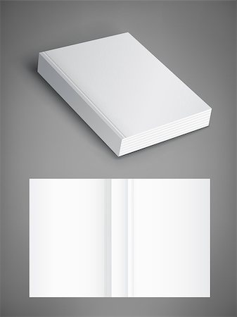 Realistic vector blank of paperback cover book. Template for your design. Grayscale Mockup. Photographie de stock - Aubaine LD & Abonnement, Code: 400-09114441