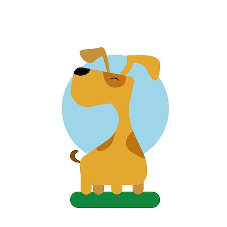 dog ear cartoon - Happy Cute Dog cartoon vector illustration isolated Stock Photo - Budget Royalty-Free & Subscription, Code: 400-09114530