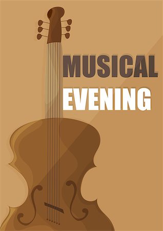 poster for a concert of classical music with violin - brown color Foto de stock - Super Valor sin royalties y Suscripción, Código: 400-09114664