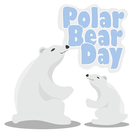 International Polar Bear Day poster. Illustration of cute Polar Bear. Polar bear greeting card. Stockbilder - Microstock & Abonnement, Bildnummer: 400-09114672