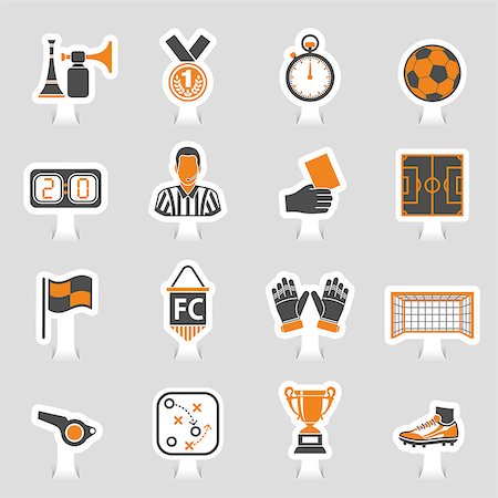 simsearch:400-08955612,k - Soccer and Football Icon Sticker Set for Flyer, Poster, Web Site. Vector Illustration Stockbilder - Microstock & Abonnement, Bildnummer: 400-09114715