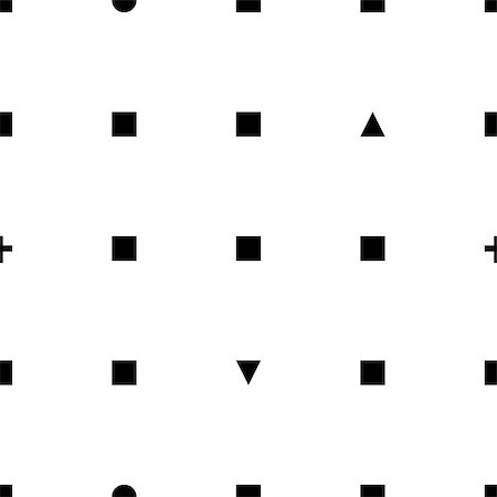 seamless geometric minimalistic pattern with squares, triangles, retro vintage design. Memphis group style black and white background Fotografie stock - Microstock e Abbonamento, Codice: 400-09114739