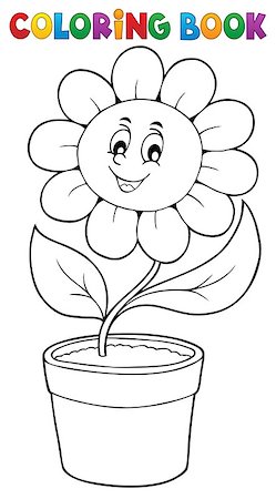 simsearch:400-08076059,k - Coloring book flower topic 5 - eps10 vector illustration. Stock Photo - Budget Royalty-Free & Subscription, Code: 400-09114775