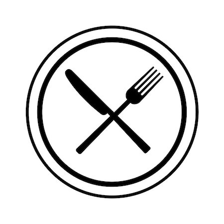 simsearch:400-04357357,k - Fork and knife on plate background. Vector illustration Photographie de stock - Aubaine LD & Abonnement, Code: 400-09114910