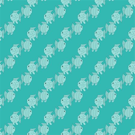 simsearch:400-08998942,k - Blue funny fish seamless pattern. Vector illustration Fotografie stock - Microstock e Abbonamento, Codice: 400-09114965