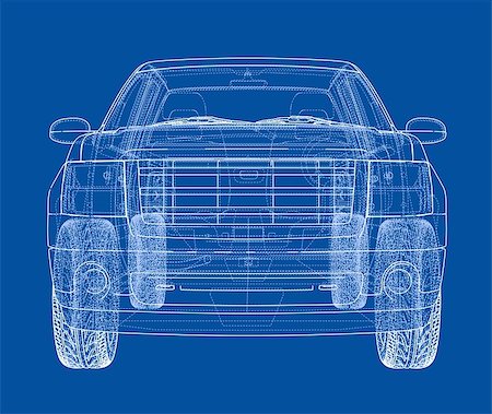 simsearch:400-06793285,k - Car SUV drawing outline. Vector rendering. The layers of visible and invisible lines are separated Foto de stock - Royalty-Free Super Valor e Assinatura, Número: 400-09114998