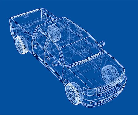 simsearch:400-06793285,k - Car SUV drawing outline. Vector rendering. The layers of visible and invisible lines are separated Foto de stock - Royalty-Free Super Valor e Assinatura, Número: 400-09115006