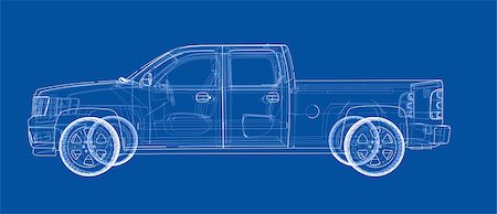 simsearch:400-06793285,k - Car SUV drawing outline. Vector rendering. The layers of visible and invisible lines are separated Foto de stock - Royalty-Free Super Valor e Assinatura, Número: 400-09115002