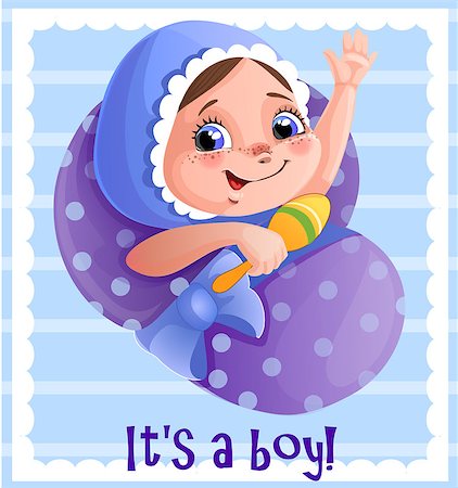 simsearch:400-08779771,k - It s a boy vector greeting cart template, for invitation or congratulation Stock Photo - Budget Royalty-Free & Subscription, Code: 400-09115040