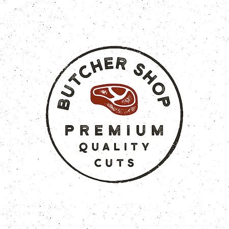 vintage butchery logo. retro styled meat shop emblem, badge, design element, logotype template. vector illustration Photographie de stock - Aubaine LD & Abonnement, Code: 400-09115205