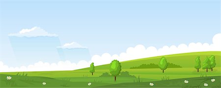 simsearch:400-08556910,k - Cartoon illustration of the rural summer landscape Stock Photo - Budget Royalty-Free & Subscription, Code: 400-09115203