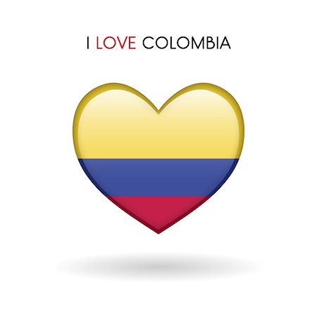 simsearch:400-09115392,k - Love Colombia symbol. Flag Heart Glossy icon on a white background isolated vector illustration eps10 Foto de stock - Super Valor sin royalties y Suscripción, Código: 400-09115391
