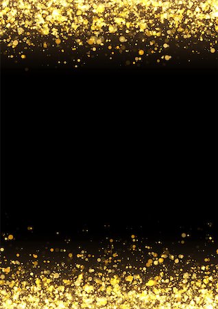 simsearch:400-08786287,k - Gold glitter texture. Irregular confetti border on a black background. Christmas or party flyer design element. Vector illustration. Foto de stock - Super Valor sin royalties y Suscripción, Código: 400-09115516