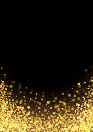 simsearch:400-09089937,k - Gold glitter texture. Irregular confetti border on a black background. Christmas or party flyer design element. Vector illustration. Stock Photo - Budget Royalty-Free & Subscription, Code: 400-09115517