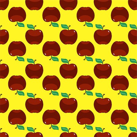 Apple red yellow seamless pattern background. Vector illustration Foto de stock - Royalty-Free Super Valor e Assinatura, Número: 400-09115518