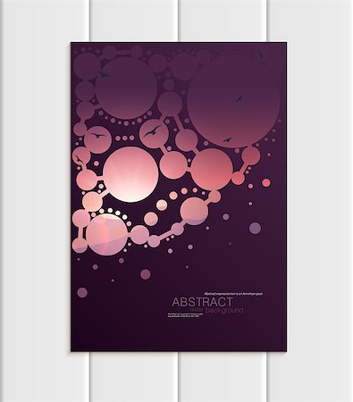 Stock vector A5 or A4 format brochure design business template with abstract circles and mountain landscape at sunset, dawn backgrounds for printed material, corporate style element, card, cover, wallpaper Foto de stock - Super Valor sin royalties y Suscripción, Código: 400-09115600