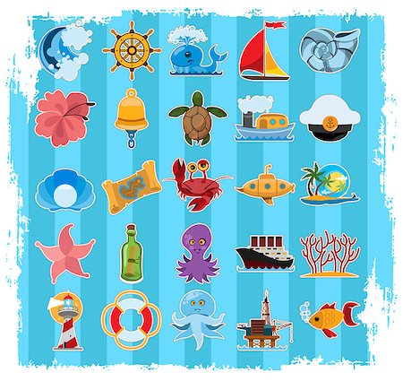 sous-marin (vaisseau) - Things related to the voyage. Vector illustration Photographie de stock - Aubaine LD & Abonnement, Code: 400-09115625