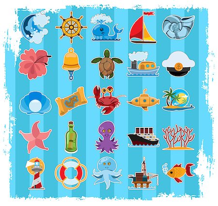 Things related to the voyage. Vector illustration Stock Photo - Budget Royalty-Free & Subscription, Code: 400-09115625