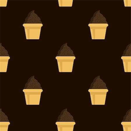 Cream choco cake seamless pattern. Vector illustration Foto de stock - Royalty-Free Super Valor e Assinatura, Número: 400-09115706