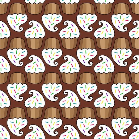 simsearch:400-08196602,k - White cream cake seamless pattern. Vector illustration Photographie de stock - Aubaine LD & Abonnement, Code: 400-09115710