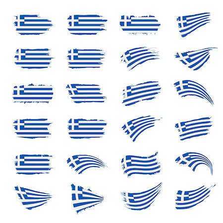 Greece flag, vector illustration on a white background Stockbilder - Microstock & Abonnement, Bildnummer: 400-09115776