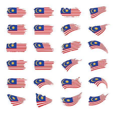 simsearch:400-09115770,k - Malaysia flag, vector illustration on a white background Foto de stock - Royalty-Free Super Valor e Assinatura, Número: 400-09115777