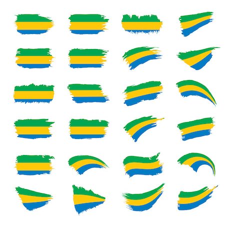 Gabon flag, vector illustration on a white background Foto de stock - Super Valor sin royalties y Suscripción, Código: 400-09115772