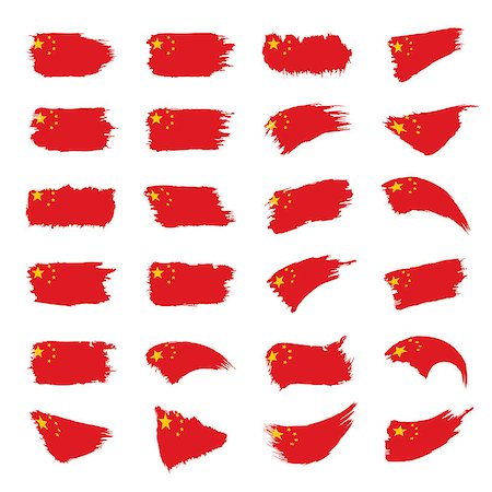 simsearch:400-09115770,k - China flag, vector illustration on a white background Foto de stock - Royalty-Free Super Valor e Assinatura, Número: 400-09115786