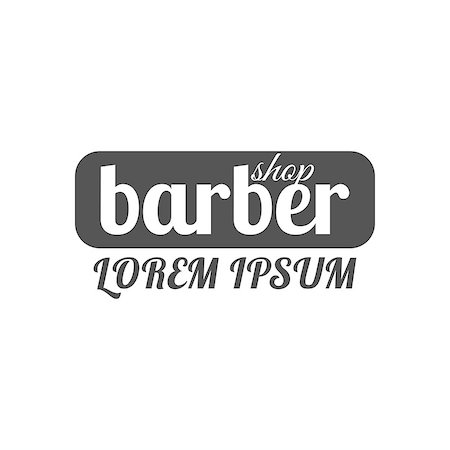 simsearch:400-08955424,k - Grey emblem, logo, label for a barber shop, isolated on a white background. Vintage flat style, vector illustration. Stockbilder - Microstock & Abonnement, Bildnummer: 400-09115844