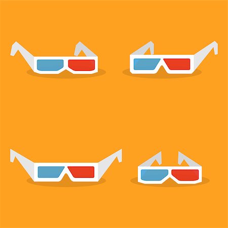 simsearch:400-06171207,k - Set of 3d paper glasses isolated on a yellow background. Flat style, vector illustration. Fotografie stock - Microstock e Abbonamento, Codice: 400-09115848