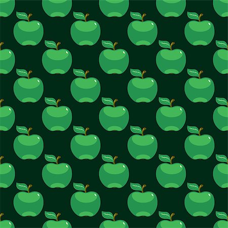 Apple green seamless pattern background. Vector illustration Foto de stock - Royalty-Free Super Valor e Assinatura, Número: 400-09115886