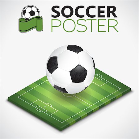 simsearch:400-08133793,k - Soccer football field poster with ball. Realistic and isometric professionals soccer icons. Isolated vector illustration Photographie de stock - Aubaine LD & Abonnement, Code: 400-09115966