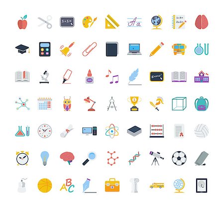 simsearch:400-08155384,k - Education icon set. Flat vector related icon set for web and mobile applications. It can be used as - logo, pictogram, icon, infographic element. Vector Illustration. Stock Photo - Budget Royalty-Free & Subscription, Code: 400-09116043