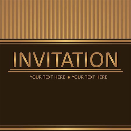 Art brown golden background, invitation card. Vector illustration Foto de stock - Royalty-Free Super Valor e Assinatura, Número: 400-09116071