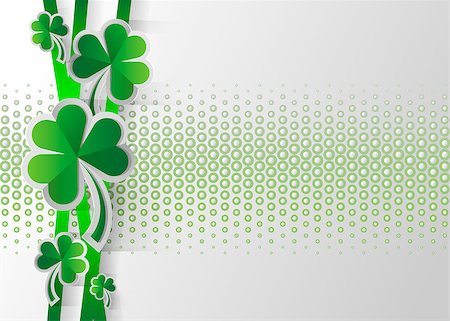 simsearch:400-06569678,k - Happy Saint Patrick s Day celebration card with clover leaf. Paper cut. Vector illustration. Stock Photo - Budget Royalty-Free & Subscription, Code: 400-09116089